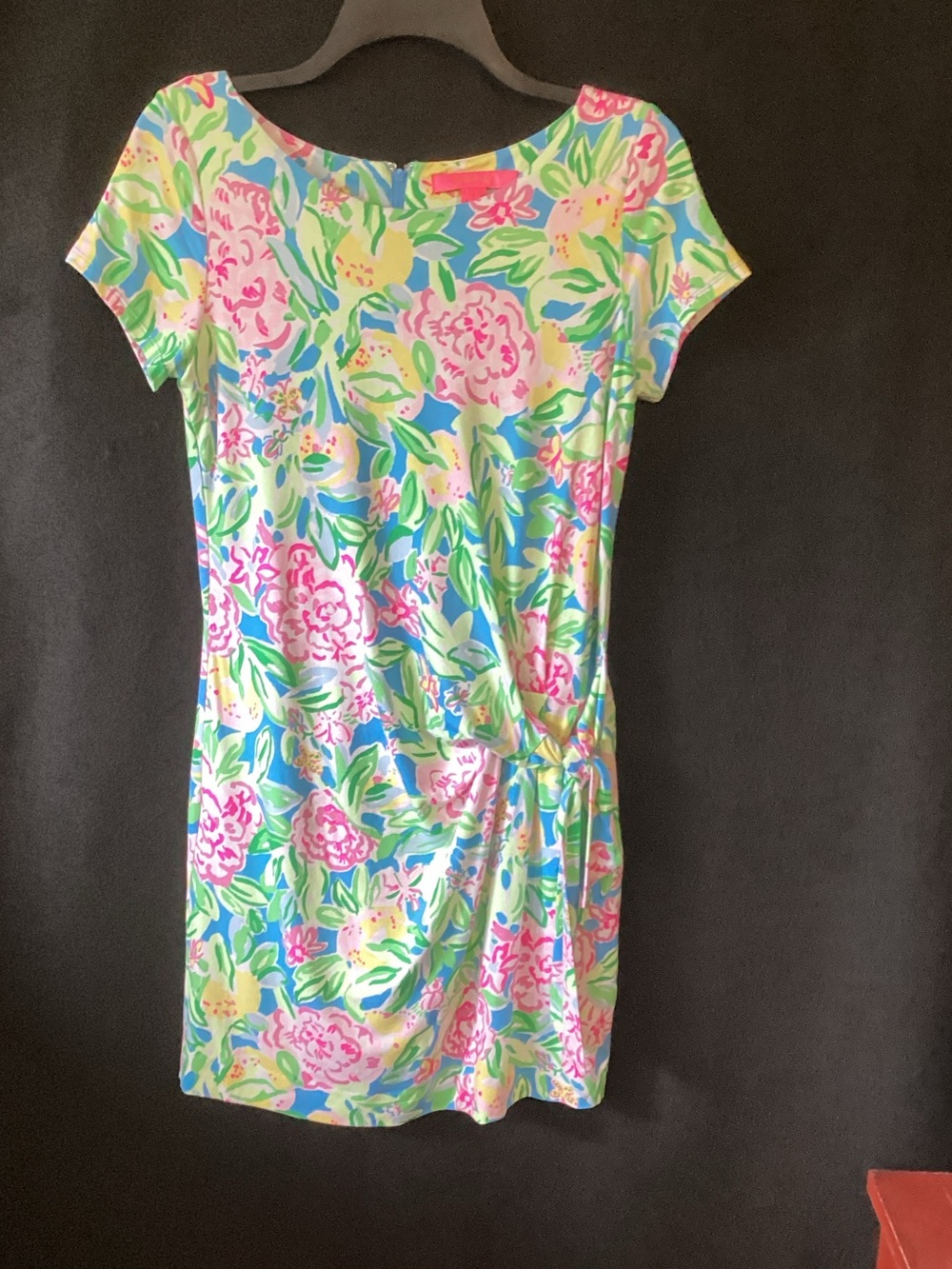 Lilly Pulitzer Pink & Green Floral Knot-Front Mini Dress